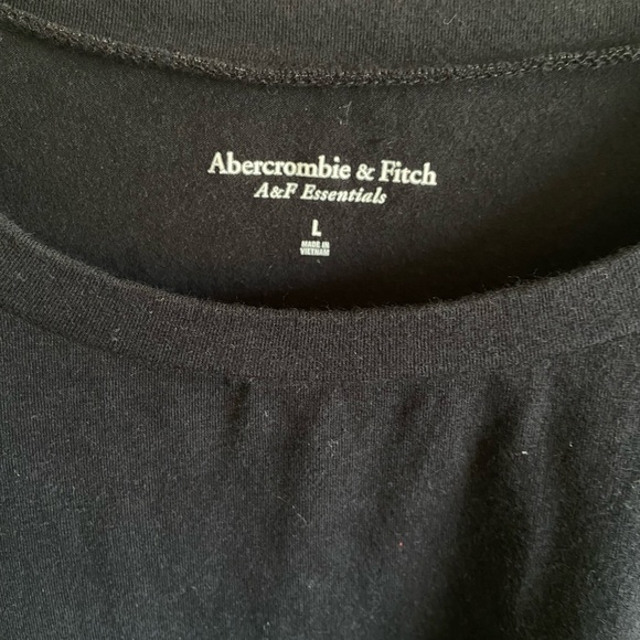 Abercrombie & Fitch A&F Essentials Youth Tight Black Long Sleeve Shirt Large - Picture 5 of 8